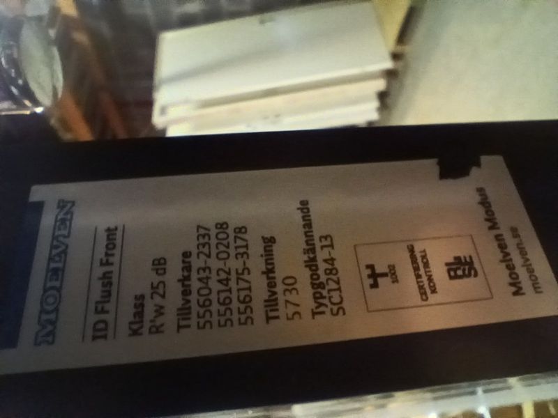 Moelven Modus glassvegg 870mm, sort - pent brukt