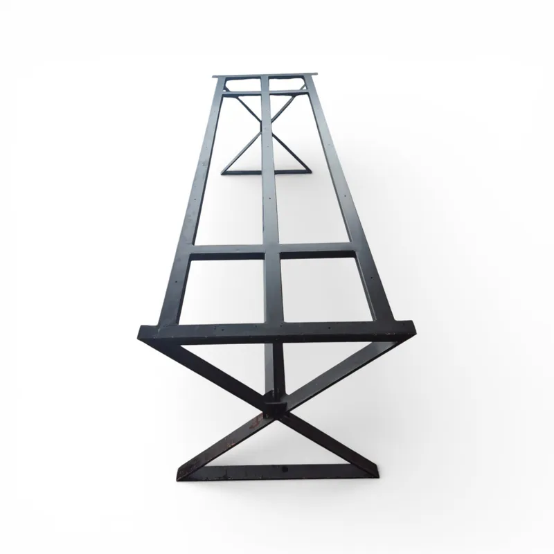 Bordunderstell 246x74cm, sort stål