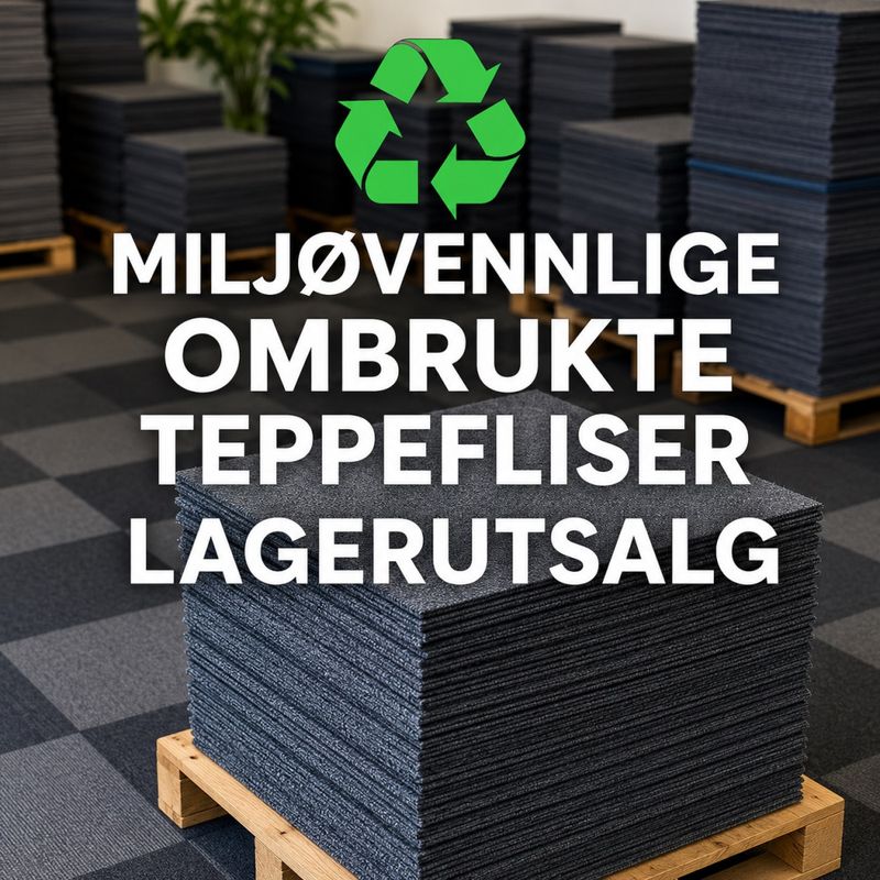 Brukte teppefliser, flere tusen m² på lager